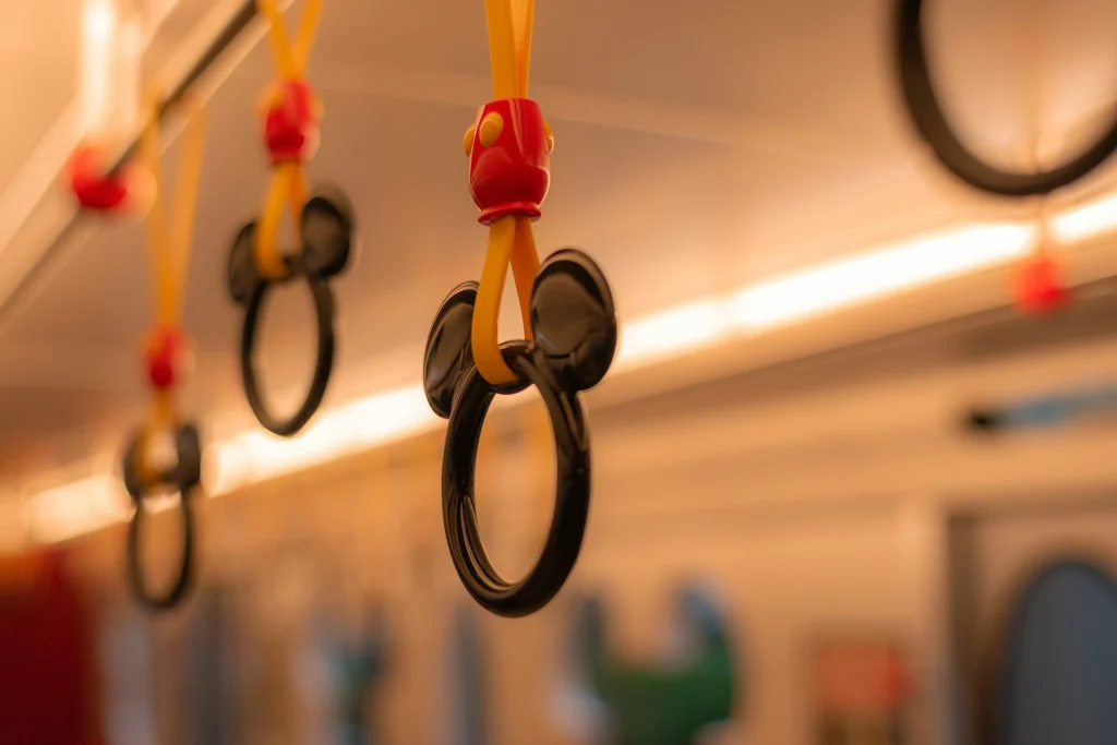ディズニーリゾートライン電車内のつり革